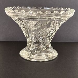 Vintage Anchor Hocking EAPC Glass Star of David Pattern Bowl or Punchbowl Base